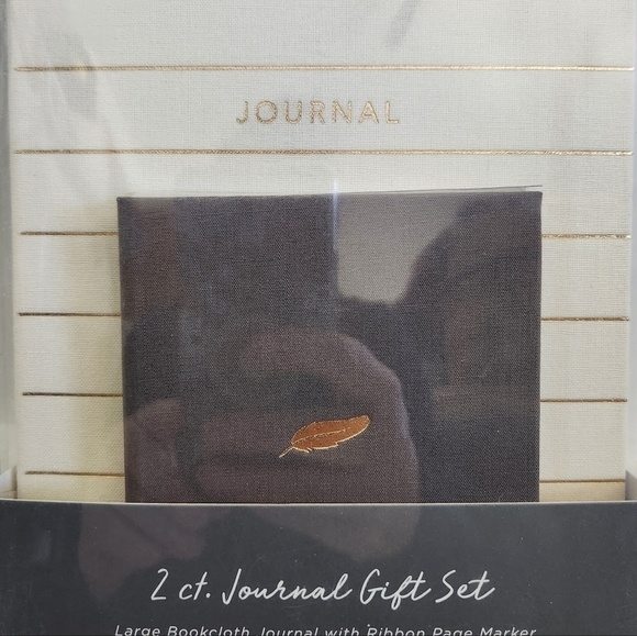Gartner Studios Cream Gray Gold Bookcloth Journal 2 Piece Gift Set NWT - Picture 2 of 10